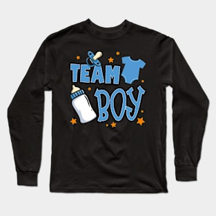 Team boy team boy Gender reveal tee Gender Party Giift For Boys Kids Long Sleeve T-Shirt